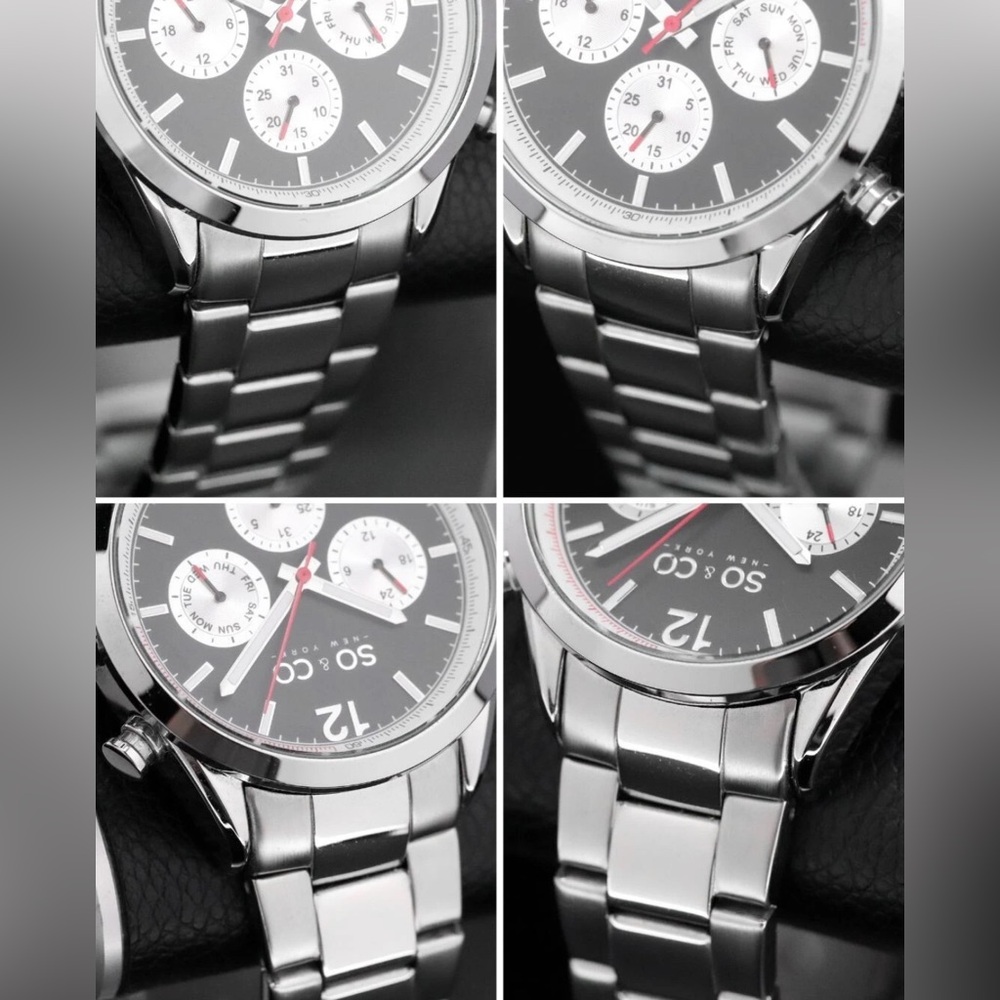 SO&CO New York Tribeca 5004 GMT 42mm Stainless Steel Watch | BRAND NEW IN BOX - Picture 10 of 12